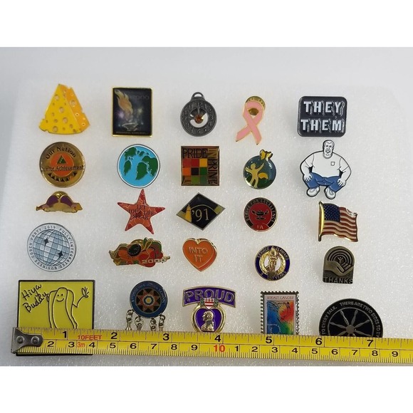 Mix Lot 25 Lapel Pins Vintage Current Assorted Themes Various Pinbacks - Picture 2 of 6
